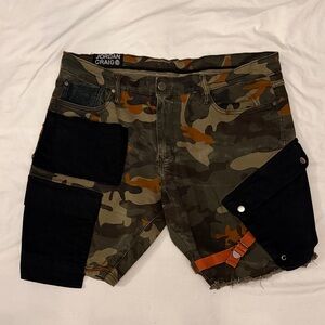 Jordan Craig Camouflage Cargo Shorts with Black Accents Y2K streetwear